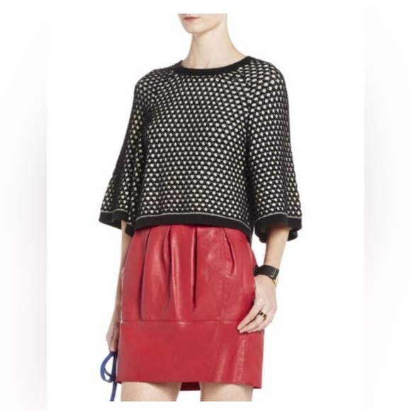 NWT BCBGMaxAzria Avara Lamb Skin Leather skirt - Picture 3 of 10